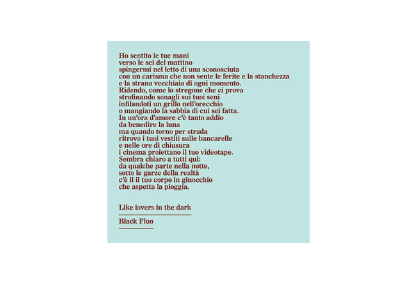 Like lovers in the dark